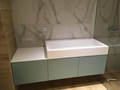 Столешница для ванной из акрилового камня LG Hi-Macs Diamond White S034