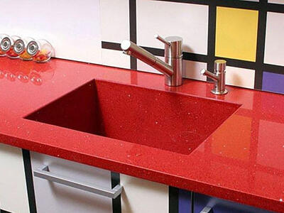 Кухонная мойка из кварцевого агломерата Salina Red